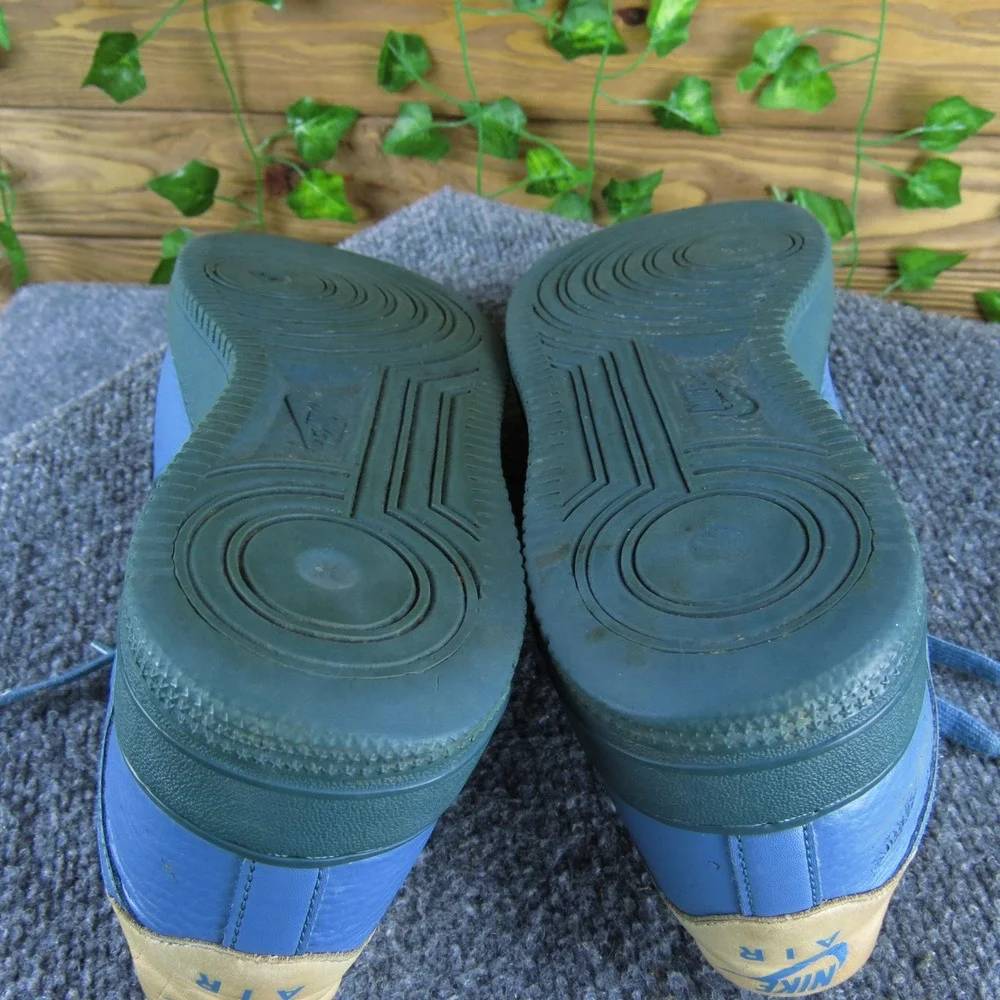 Nike Air Force 1 '07 LV8 Low Men 9.5 Blue Leather‎ Sneakers Missing Insoles